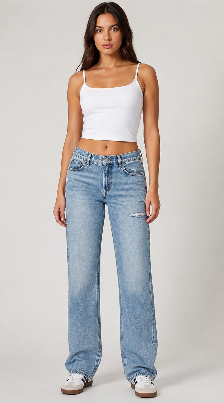 Pacsun Jordyn Low Rise Straight Denim Jeans Womens Size 26 Blue Distressed New
